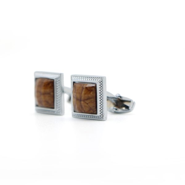 Cufflers Classic Cufflinks for Men's Shirt with a Gift Box - CU-0003 - Brown - Image 3