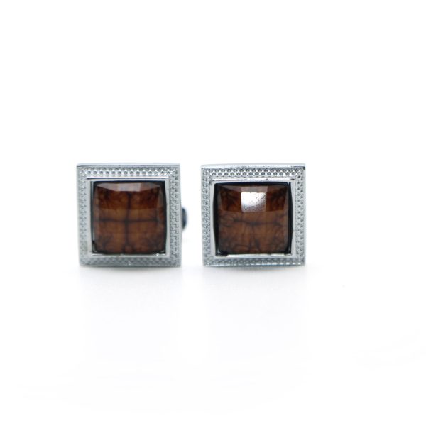 Cufflers Classic Cufflinks for Men's Shirt with a Gift Box - CU-0003 - Dark Brown