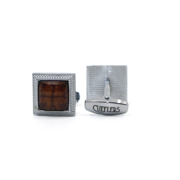 Cufflers Classic Cufflinks for Men's Shirt with a Gift Box - CU-0003 - Dark Brown - Image 2