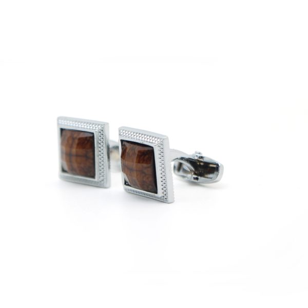 Cufflers Classic Cufflinks for Men's Shirt with a Gift Box - CU-0003 - Dark Brown - Image 3