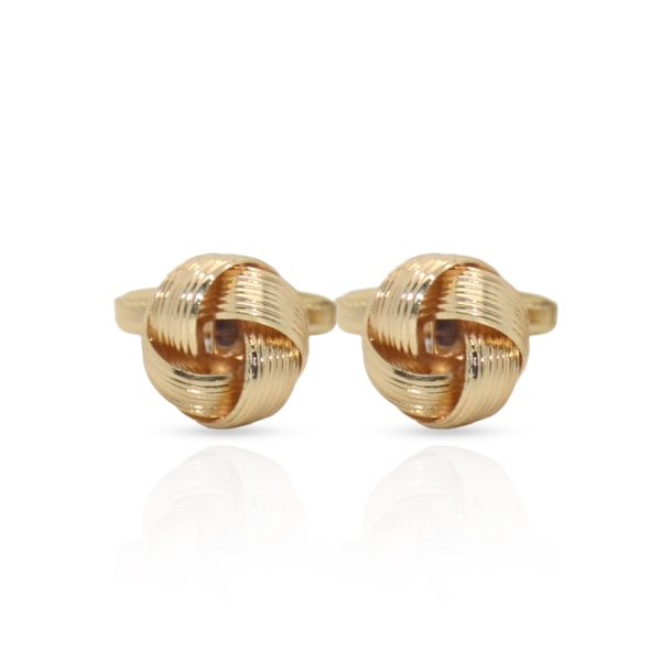 Cufflers Classic Gold and Silver Round Cufflinks with Free Gift Box - CU-0013 - Gold