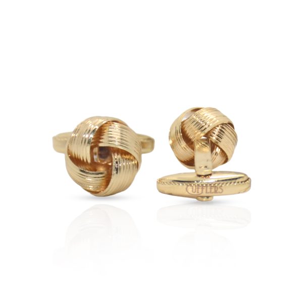 Cufflers Classic Gold and Silver Round Cufflinks with Free Gift Box - CU-0013 - Gold - Image 2