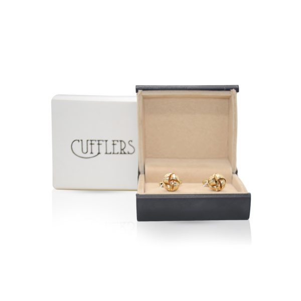 Cufflers Classic Gold and Silver Round Cufflinks with Free Gift Box - CU-0013 - Gold - Image 4