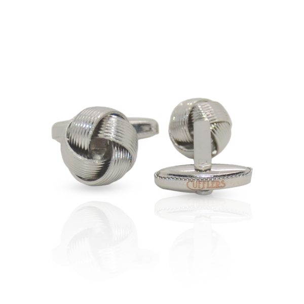 Cufflers Classic Gold and Silver Round Cufflinks with Free Gift Box - CU-0013 - Silver - Image 2