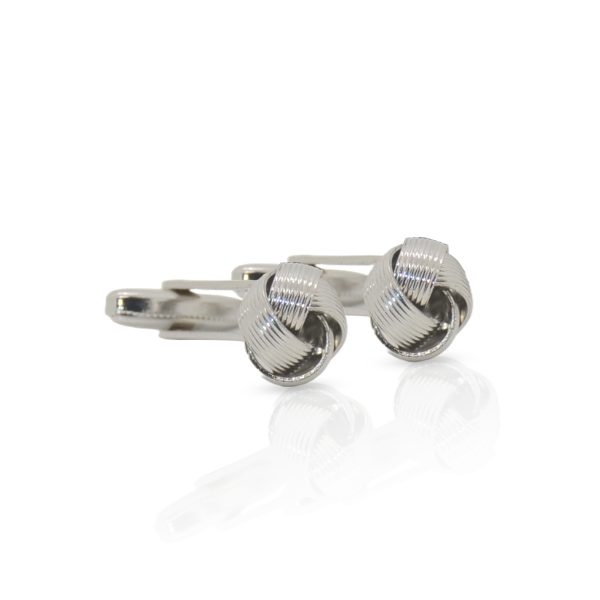 Cufflers Classic Gold and Silver Round Cufflinks with Free Gift Box - CU-0013 - Silver - Image 3