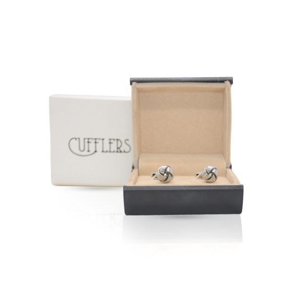 Cufflers Classic Gold and Silver Round Cufflinks with Free Gift Box - CU-0013 - Silver - Image 4