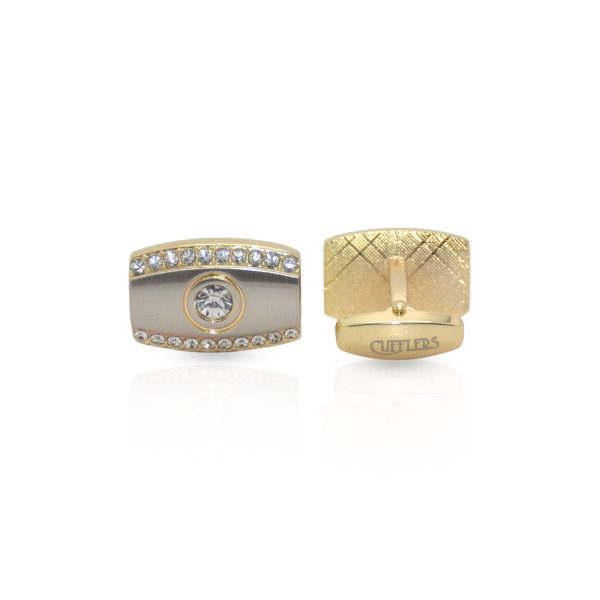 Cufflers Classic Gold Cylinder Cufflinks Model with Free Gift Box - CU-0017 - Image 2