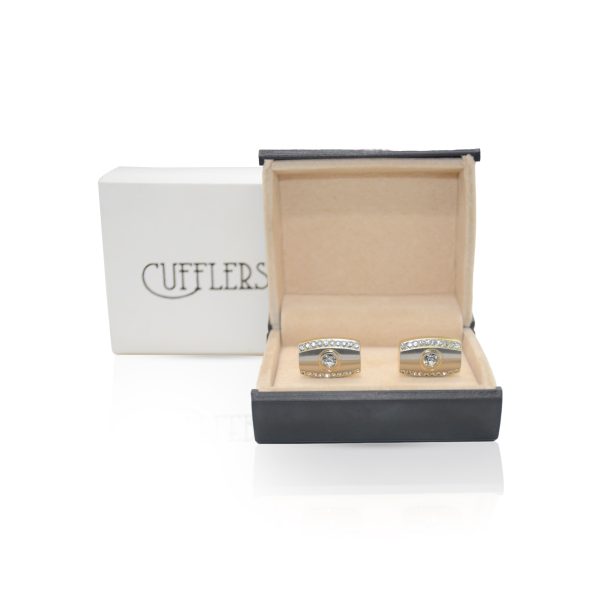 Cufflers Classic Gold Cylinder Cufflinks Model with Free Gift Box - CU-0017 - Image 4