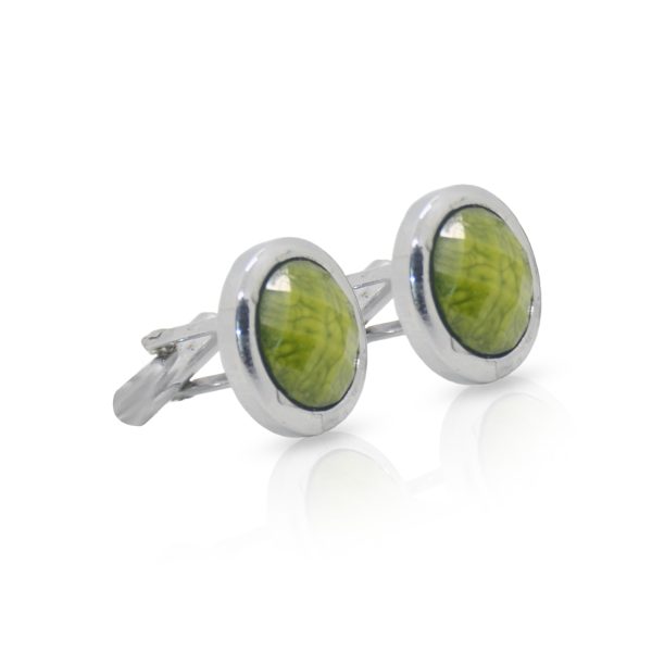 Cufflers Classic Green Round Cufflinks with Free Gift Box - CU-0018 - Image 3