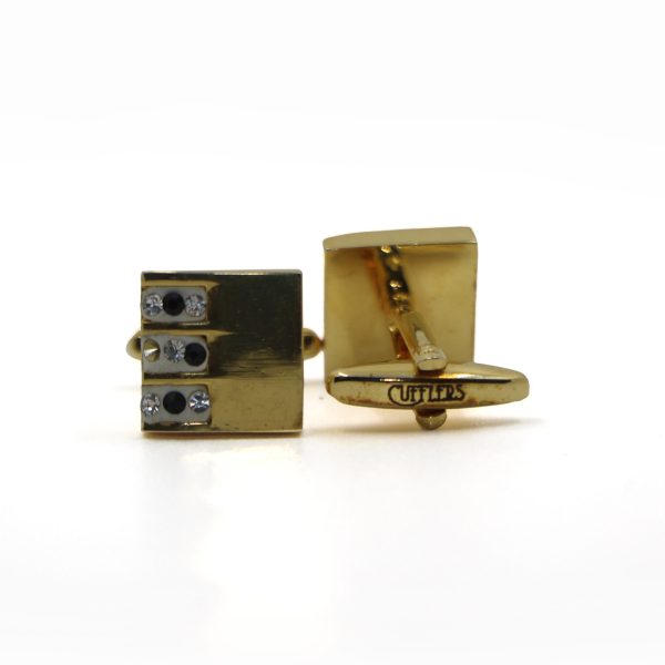 Cufflers Vintage Square Cufflinks with Free Gift Box - CU-1011 - Gold - Image 2