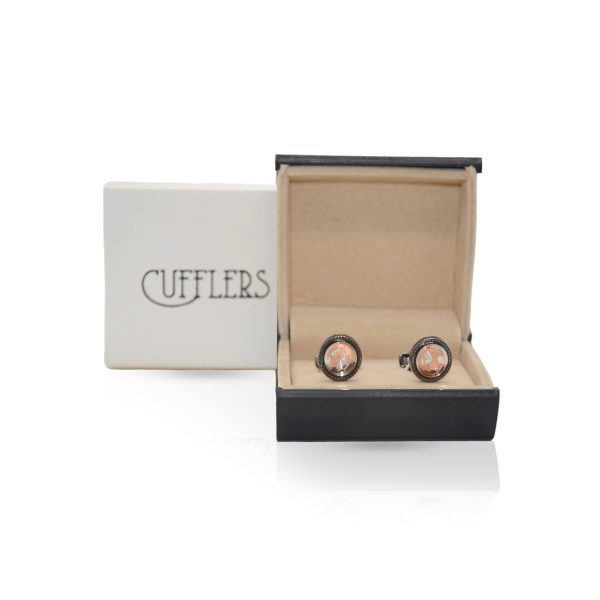 Cufflers Vintage Classic Black Circle Cufflinks Model - Free Gift Box Included - CU-1029 - Image 4