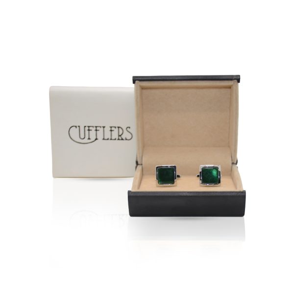 Cufflers Novelty Black Box Cufflinks with Free Gift Box - CU-2028 - Green - Image 4