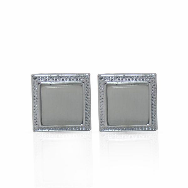 Cufflers Novelty Grey Square Cufflinks CU-2030-B with Free Gift Box