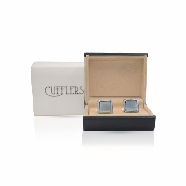 Cufflers Novelty Grey Square Cufflinks CU-2030-B with Free Gift Box - Image 4