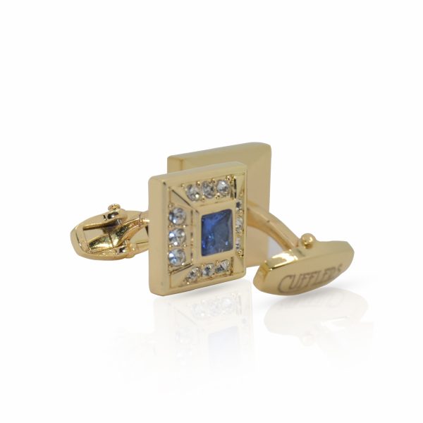 Cufflers Novelty Gold Square Cufflinks CU-2031 with Free Gift Box - Image 2