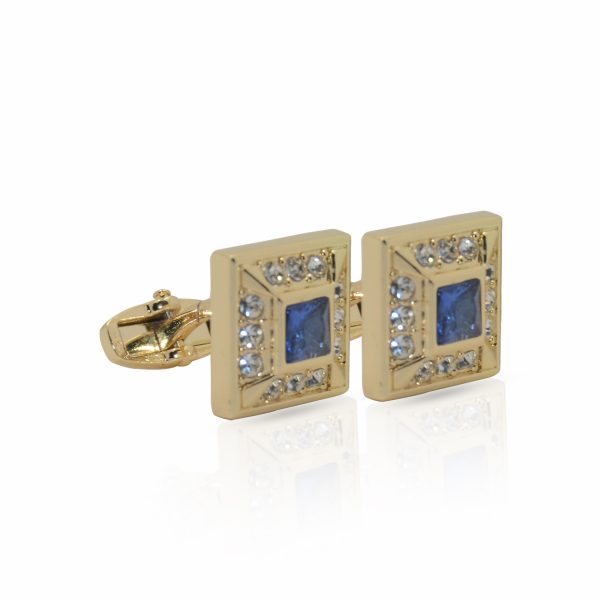 Cufflers Novelty Gold Square Cufflinks CU-2031 with Free Gift Box - Image 3