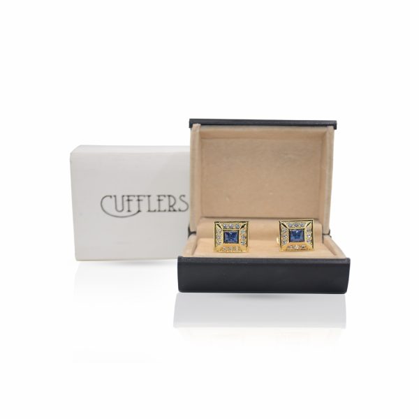 Cufflers Novelty Gold Square Cufflinks CU-2031 with Free Gift Box - Image 4