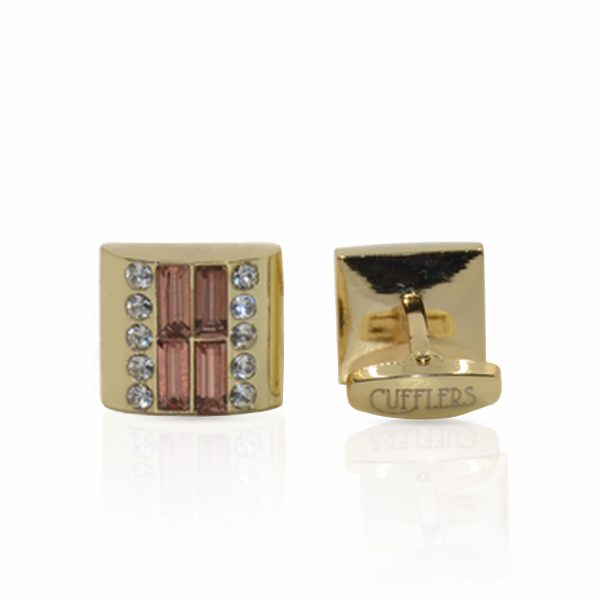 Cufflers Novelty Gold Square Cufflinks CU-2032 with Free Gift Box - Image 2