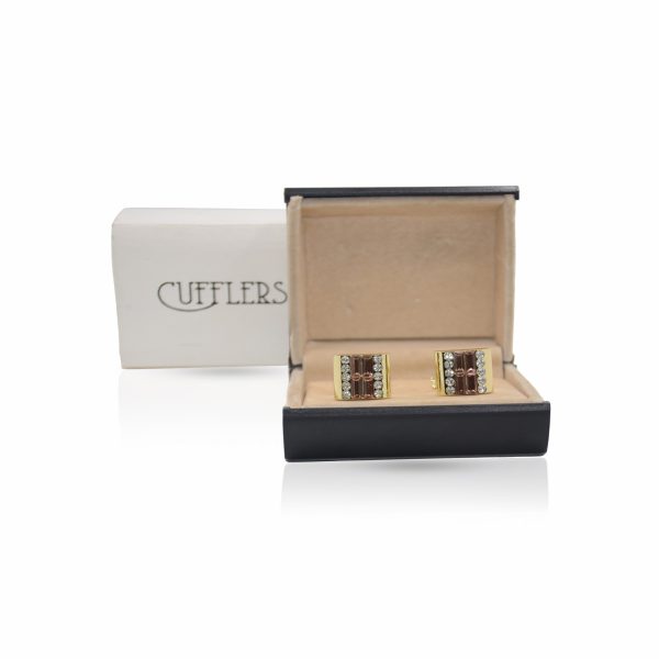 Cufflers Novelty Gold Square Cufflinks CU-2032 with Free Gift Box - Image 4