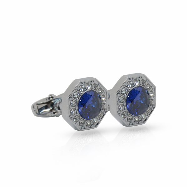 Cufflers Novelty Silver Hexagonal Cufflinks CU-2035 with Free Gift Box - Image 3