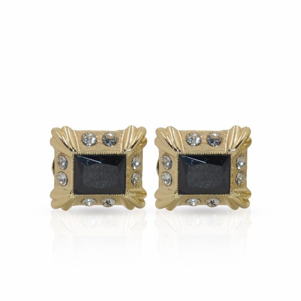 Cufflers Novelty Gold Square Cufflinks CU-2036-B with Free Gift Box