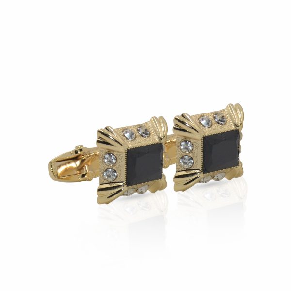 Cufflers Novelty Gold Square Cufflinks CU-2036-B with Free Gift Box - Image 3