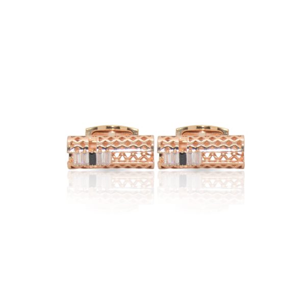 Cufflers Modern Rectangle Cufflinks with Free Gift Box - CU-3010 - Rose Gold