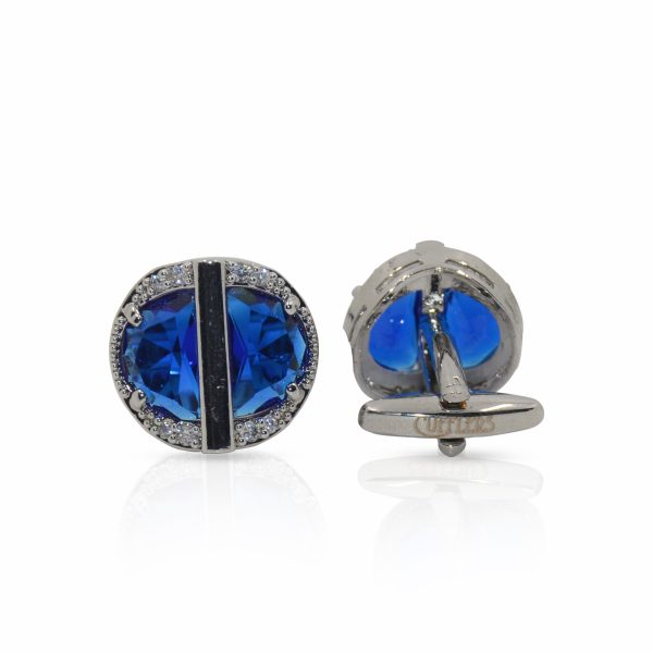 Cufflers Modern Silver Oval Cufflinks CU-3019 with Free Gift Box - Image 2