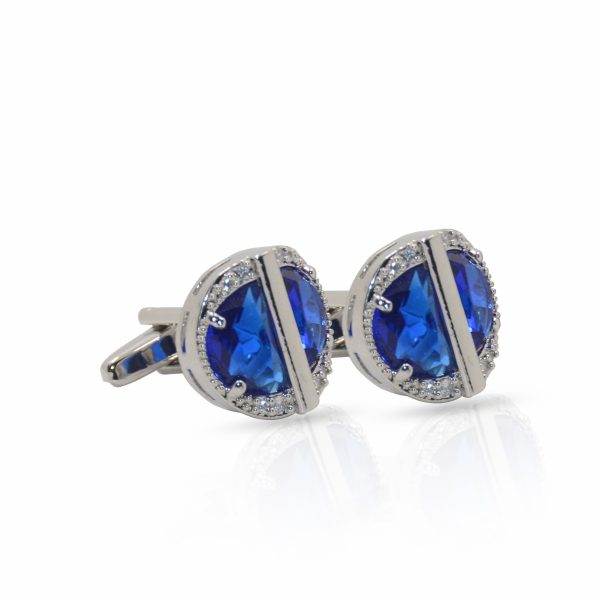 Cufflers Modern Silver Oval Cufflinks CU-3019 with Free Gift Box - Image 3