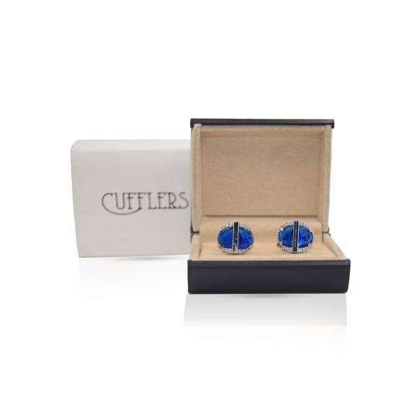 Cufflers Modern Silver Oval Cufflinks CU-3019 with Free Gift Box - Image 4