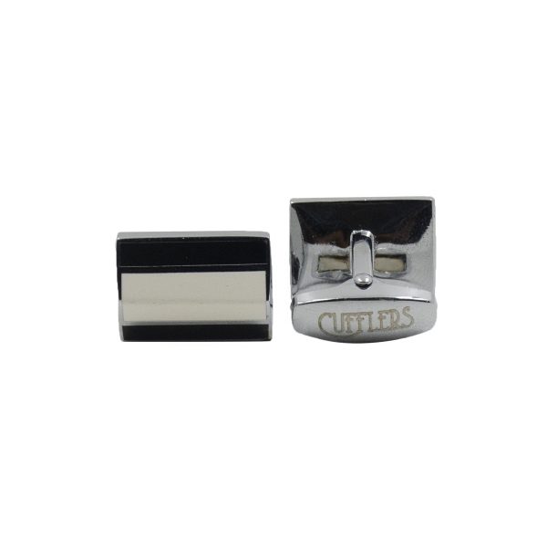 Cufflers Designer Men's Black/White Exclusive Cufflinks with Gift Box - CU-4012 - Image 2