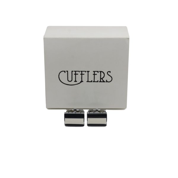 Cufflers Designer Men's Black/White Exclusive Cufflinks with Gift Box - CU-4012 - Image 5