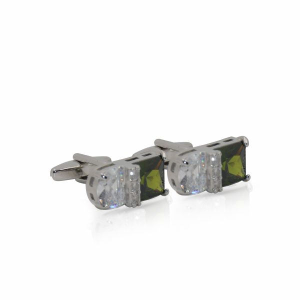 Cufflers Designer Square Crystal Cufflinks CU-4027-B with Free Gift Box - Image 3