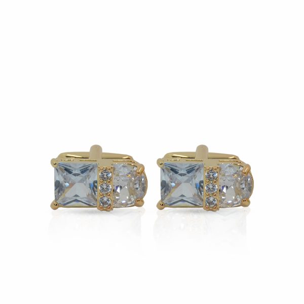 Cufflers Designer Gold Square Cufflinks CU-4030-C with Free Gift Box