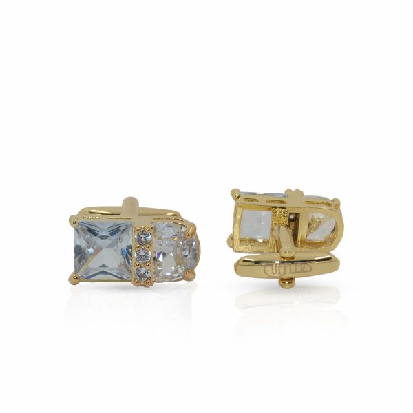 Cufflers Designer Gold Square Cufflinks CU-4030-C with Free Gift Box - Image 2