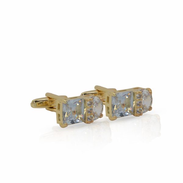 Cufflers Designer Gold Square Cufflinks CU-4030-C with Free Gift Box - Image 3