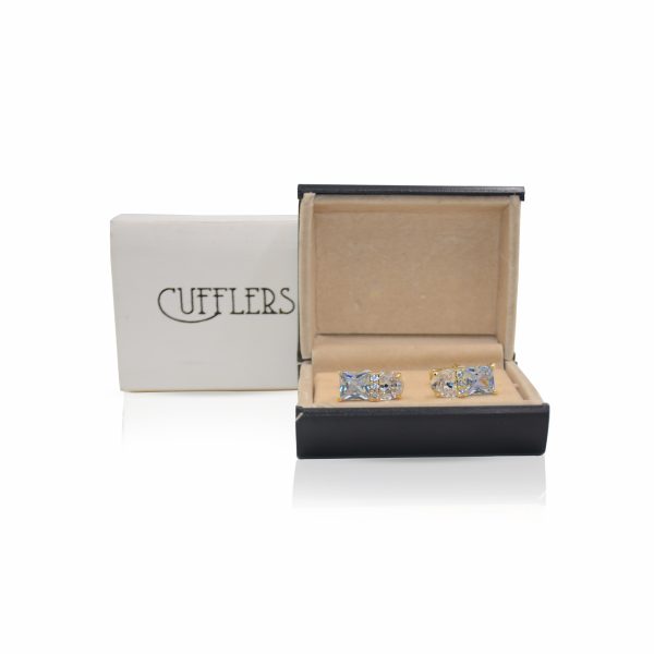 Cufflers Designer Gold Square Cufflinks CU-4030-C with Free Gift Box - Image 4