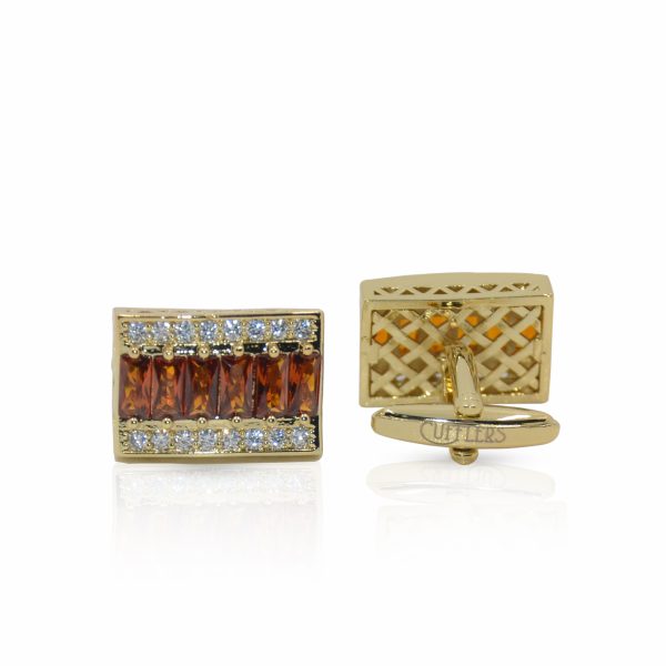 Cufflers Designer Rectangular Gemstone Cufflinks CU-4032 with Free Gift Box - Image 2