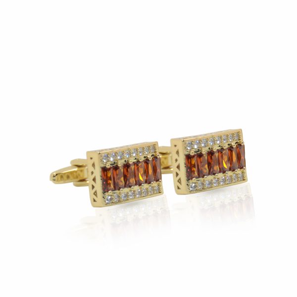 Cufflers Designer Rectangular Gemstone Cufflinks CU-4032 with Free Gift Box - Image 3