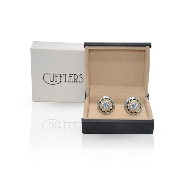 Cufflers Limited Edition Silver Round Cufflinks with Free Gift Box - CU-5003 - Image 4