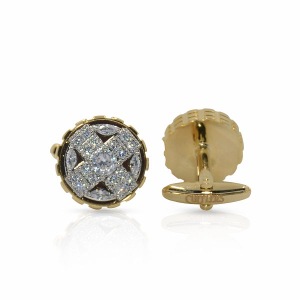 Cufflers Limited Edition Gold & Silver Circle Cufflinks CU-5005 with Free Gift Box - Image 2