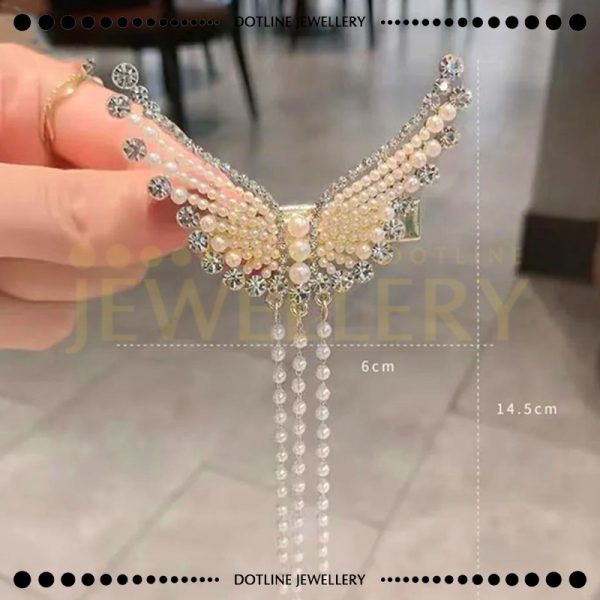 Dotline Jewellery Butterfly Style Hair Clips, Angel Wings Chain Tassel, Hair Clips Hair Accessories JHC01 - Image 5