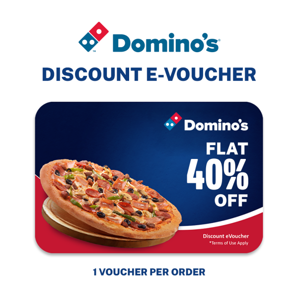 Domino's Pizza is Offering flat 40% Off, Avail your Discount Voucher for Rs 2