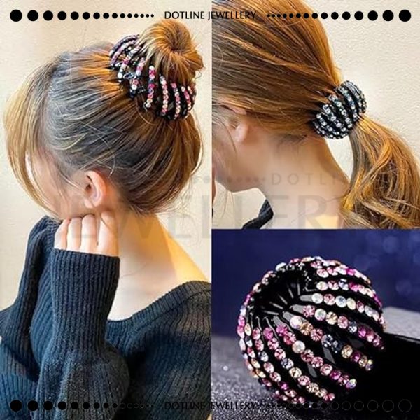 Dotline Jewellery Stylish Crystal Hair Claw, Sweet Girls Spring Summer Crystal Hair Clips, Rhinestone Ponytail Holder Hair JHC03