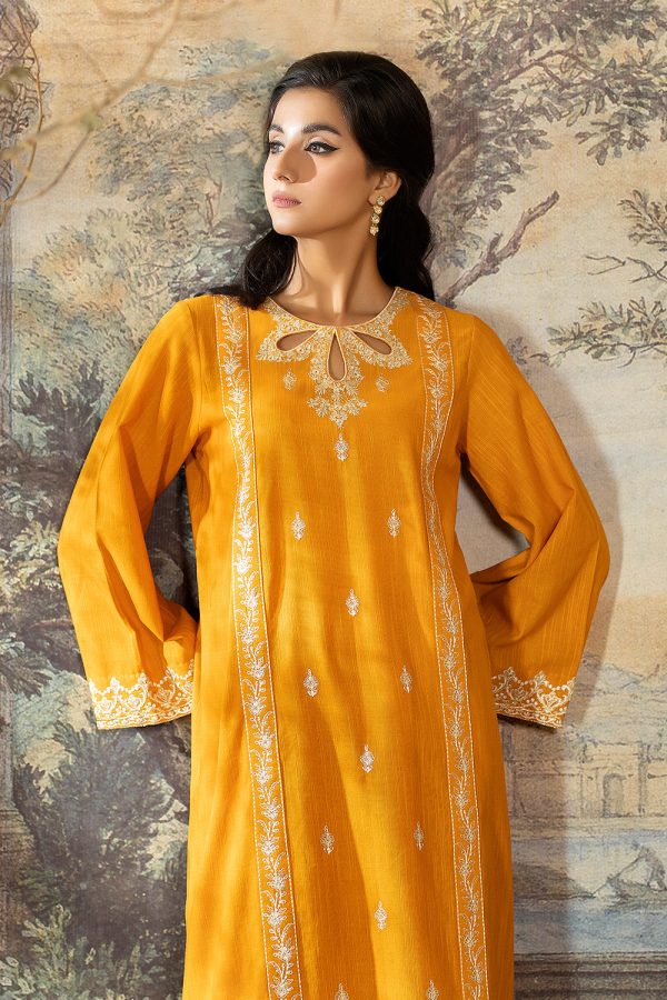 La Rosaa LW2-06 mustard Embroidered - 2 Piece - Image 3