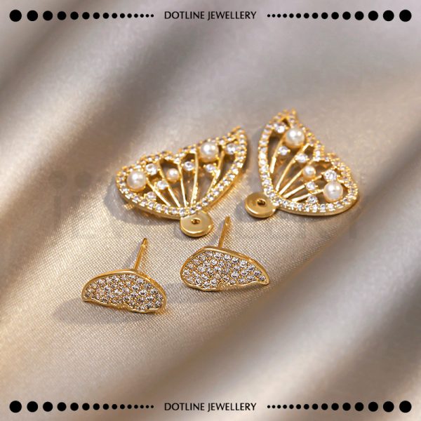 Dotline Jewellery Stylish Diamond Butterfly Earrings, Stylish Butterfly Tops for Women JER01-GO - Image 5