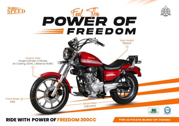 [Self Pickup Karachi] Hi Speed SR 200 CC Freedom Motorcycle 2023-24